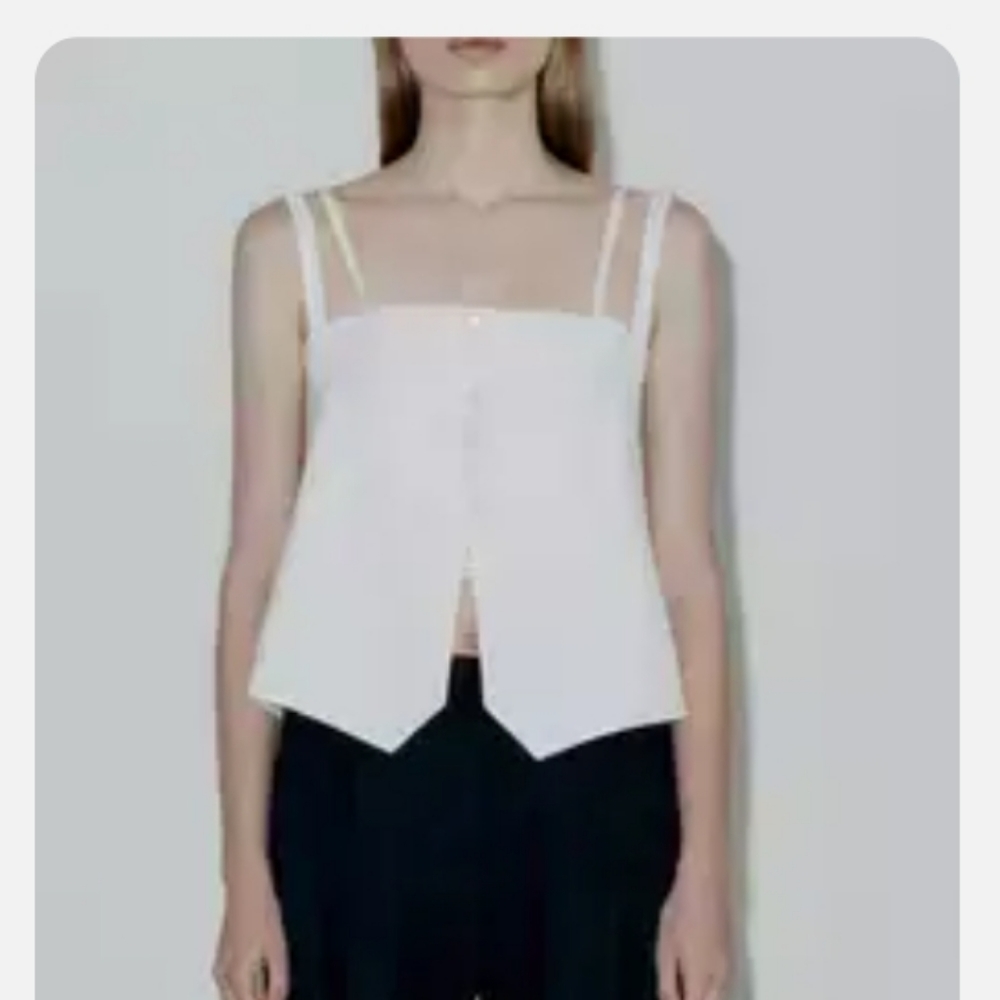 AmyEnjoyLife White Double Tank Top Size Large